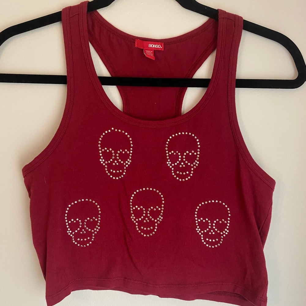 Skull crop racer back
